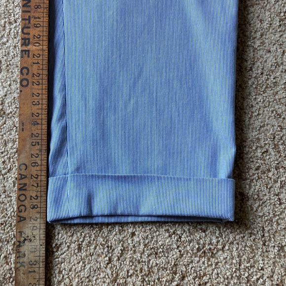 Isaia Napoli Men’s Blue White Stripe Seersucker Flat Front Trousers Pants 42 - Picture 14 of 16